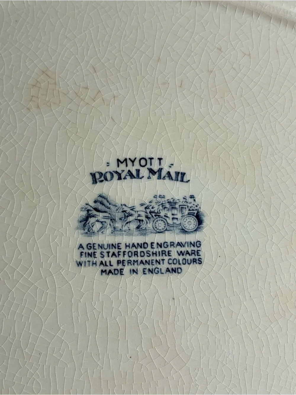 Vintage Myott Royal Mail Staffordshire Ironstone Large Platter